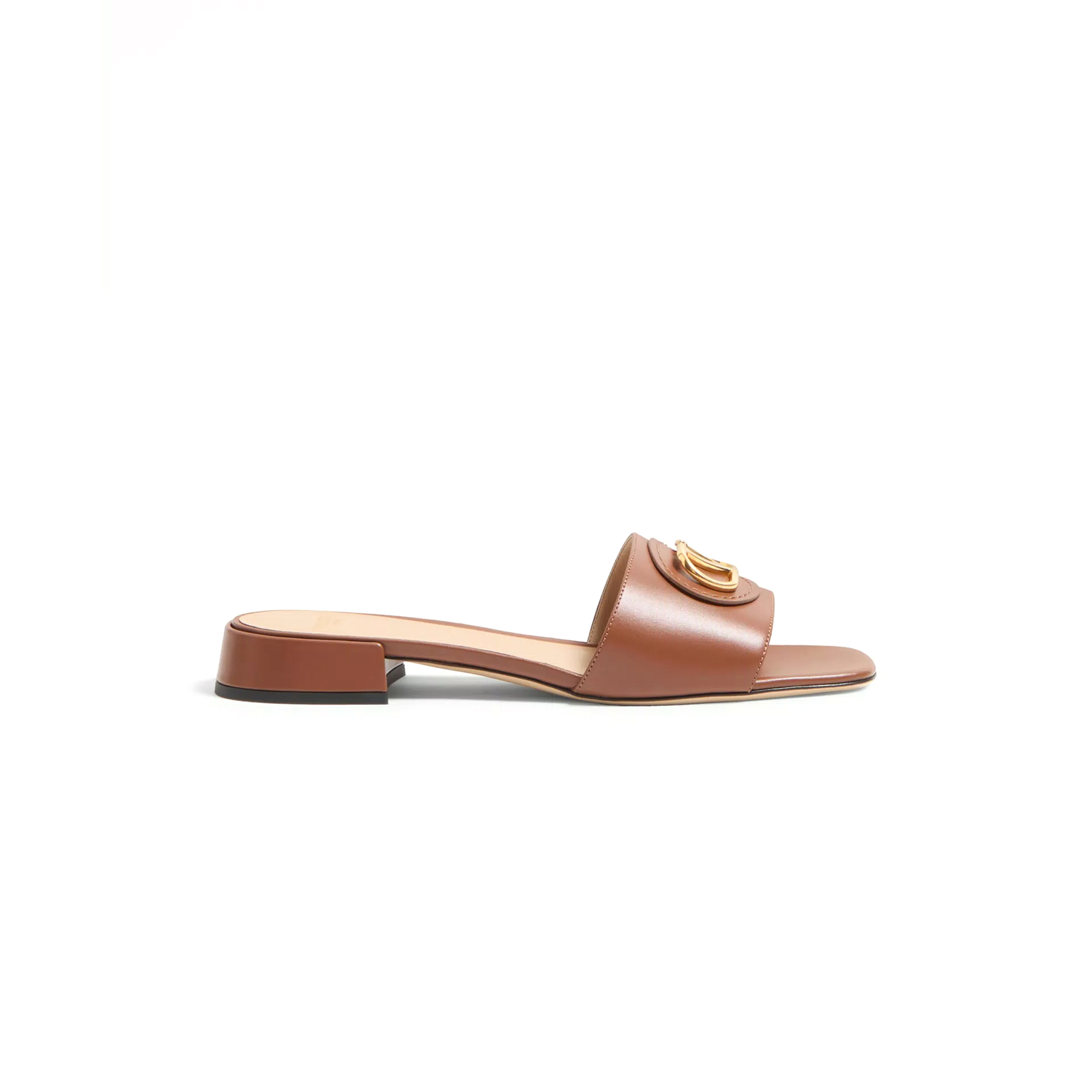 Va1e*ntin0 vlogo signature slide sandal in calfskin 20mm 6w0s0lt0dsh_n58